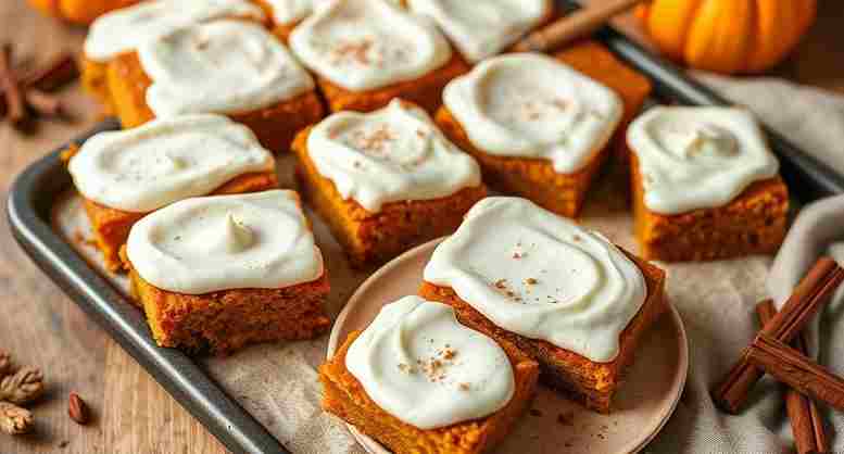 Pumpkin Bars with Cream Cheese Frosting recipe